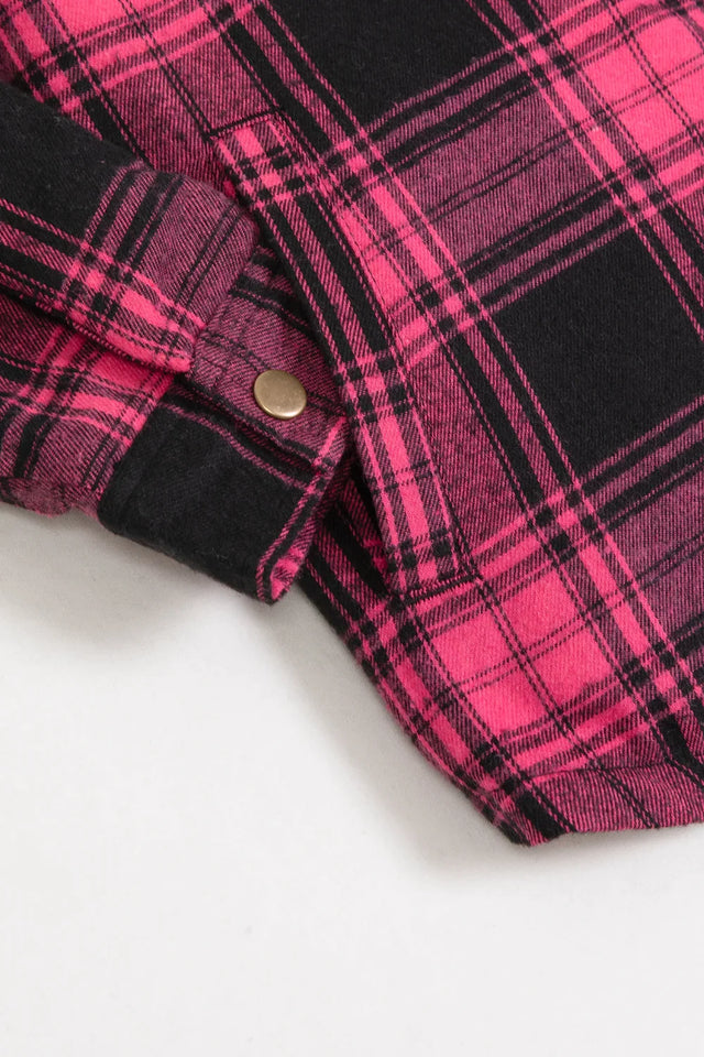 Toddler Matching Family Zip Up Pink Plaid Flannel Hoodie