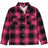 Front view of kids pink flannel shacket