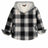 Front view of kids arctic storm sherpa lined flannel jacket