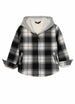 Front view of kids arctic storm sherpa lined flannel jacket