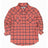 Front view of watermelon red kid's long-sleeve western shirt