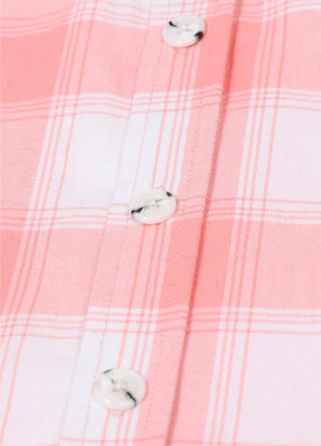 Detailed view of kid's wildlife advanture shirt with buttons