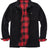 Front view of men's black flannel lined heavy utility shirt jacket