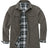 Front view of men's gray flannel lined heavy utility shirt jacket