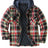 Front view of kelly green men's cozy thick plaid hooded flannel shirt jacket