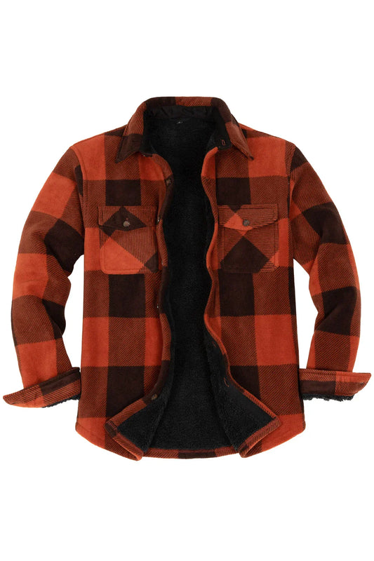 Winter Heavy Warm Sherpa Lined Fleece Plaid Flannel Jacket Men Plus Size S- 5XL Big&Tall Mens Coat (Medium, Black as Shown) : : Clothing,  Shoes & Accessories