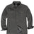 Front view of men's dark grey flannel lined heavy utility shirt jacket