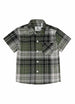 Front view of kids forest shadow short sleeve flannel shirt