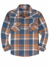 Men's Snap Front Long Sleeve Plaid Western Flannel Shirt