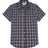 Front view of navy clay men's lightweight plaid short sleeve shirt