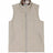  Front view of the zipper closed light gray men's lightweight flannel lined puffer vest