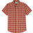 Front view of rust red men's lightweight checked short sleeve shirt