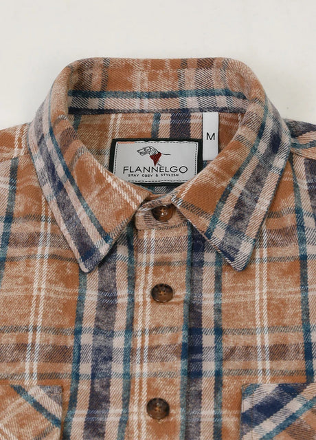 Men's acid plaid flannel shirt with button front closure detail