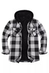 Men's Sherpa Lined Full Zip Up Plaid Flannel Hooded Jacket