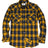 Front view of yellow blue men's plaid long sleeve western shirt