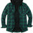 Front view of black watch men's zip up plaid hoodie