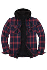 Men's Matching Family Red Buffalo Hooded Flannel Jacket