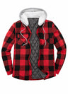 Men's Matching Family Quilted Lined Red Plaid Hoodie