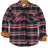 Front view of navy red men's timberline midweight flannel shirt 