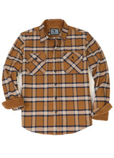 Front view of baked clay men's timberline midweight flannel shirt 