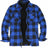 Front view of buffalo blue men's fleece lined flannel plaid shirt jacket