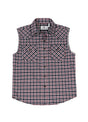 Front view of men's crimson storm flannel cotton plaid vest