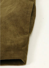 Men's army green corduroy shirt jacket with hand pocket detail