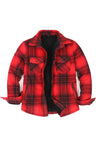 Men's Matching Family Red Plaid Thick Flannel Jac