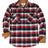 Front view of indigo red men's warm timberline midweight flannel shirt 