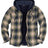  Front view of tea green men's hooded flannel jacket