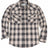 Front view of sandy azure men's plaid long sleeve western shirt