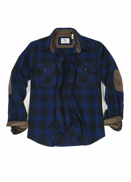 Front view of sapphire shadow men's rugged ridge flannel shirt 