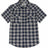 Front view of stormy indigo men's snap button short sleeve western shirt