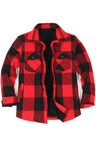 Men's Sherpa Lined Thick Flannel Shirt Jacket,Snap Plaid Flannel Jac