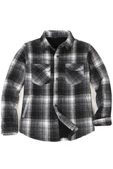 Men's Sherpa Lined Thick Flannel Shirt Jacket,Snap Plaid Flannel Jac