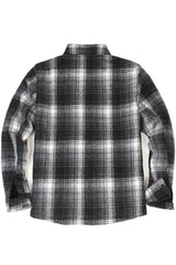 Men's Sherpa Lined Thick Flannel Shirt Jacket,Snap Plaid Flannel Jac