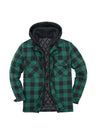 Men's Thicken Plaid Hooded Flannel Shirt Jacket with Quilted Lined