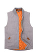 Front view of grey men's soft washed outdoor vest 