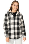 Women's Sherpa-Lined Flannel Hoodie, Full Zip Up