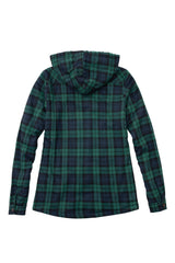 Women's Matching Family Zip Up Green Plaid Flannel Hoodie