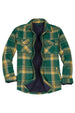 Front view of sunny meadows men's soft snap button flannel checked jacket