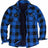 Front view of buffalo blue men's snap button flannel checked jacket