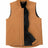 Front view of men's brown arctic quilted lined canvas work vest