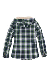 Women's Sherpa-Lined Flannel Hoodie, Full Zip Up