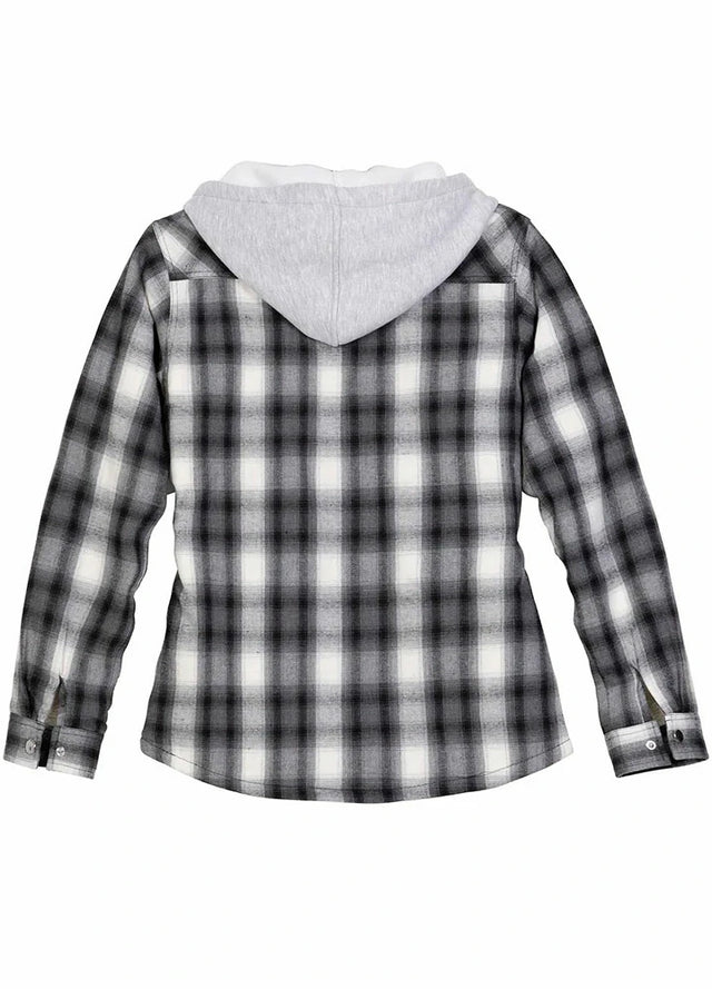 Women's Matching Family Snap Up Flannel Jacket with Hood