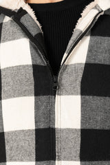 Women's Sherpa-Lined Flannel Hoodie, Full Zip Up