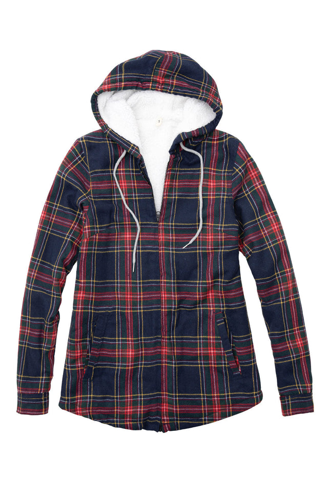 fleece lined flannel jacket women