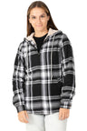 Women's Sherpa-Lined Flannel Hoodie, Full Zip Up