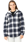 Women's Sherpa-Lined Flannel Hoodie, Full Zip Up