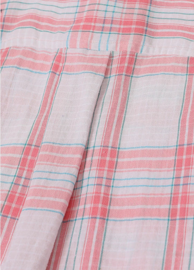 Women's Breathable Flannel Cropped Plaid Shirt